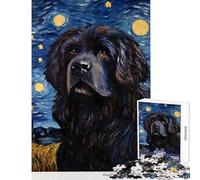 Rompecabezas de 1000 Piezas para Adultos diseño de Perro Terranova Estrellas decoración del hogar Juguetes Ideas de Regalo Juego Familiar con Piezas de Formas aleatorias Totalmente entrelazadas
