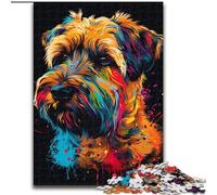 Rompecabezas de 1000 Piezas para Adultos,diseño de Perro Terrier de Trigo de Pelo Suave,Hecho de Madera,Ideal como decoración o Regalo de cumpleaños,Ideal para Manualidades Familiares y Divertidas