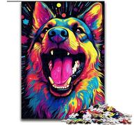 Rompecabezas de 1000 Piezas para Adultos, diseño de Perro Travieso Feliz, tamaño 26x38cm, Juego Decorativo de Bricolaje Que desafía el Cerebro, Juguete Interactivo Familiar.