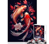 Rompecabezas de 1000 Piezas para Adultos diseño de pez koi japonés Juguete para decoración de Pared Regalo de cumpleaños Juego Familiar colección de Artistas Bellas Artes tamaño 38x52cm