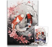Rompecabezas de 1000 Piezas para Adultos, diseño de pez koi Yin Yang, RubyArt, Ideal para Momentos de Tranquilidad y Ocio, Troquelado de precisión Premium, tamaño 38x26cm