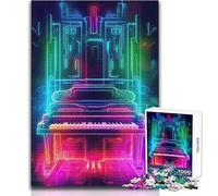 Rompecabezas de 1000 Piezas para Adultos, diseño de Pianista Tecno neón, Juego Educativo, Carrera de Velocidad Manual, Regalo de cumpleaños, tamaño 50x75cm