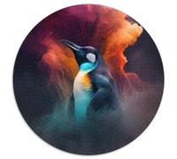 Rompecabezas de 1000 Piezas para Adultos, diseño de pingüino Nebulosa, Rompecabezas Redondo de 1000 Piezas, Regalo Educativo para Mejorar Las Habilidades cognitivas, 67,5 x 67,5 cm.