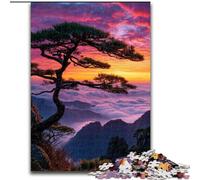Rompecabezas de 1000 Piezas para Adultos, diseño de Pino en la Cima de la montaña, de Madera, Ideal para Adolescentes y familias Navidad, tamaño 50x75cm