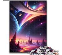 Rompecabezas de 1000 Piezas para Adultos, diseño de Planeta Corredor Espacial, de Madera, Ideal para cumpleaños, Navidad y Halloween, 50x75cm, Ideal para decoración artística