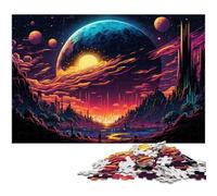 Rompecabezas de 1000 Piezas para Adultos, diseño de Planetas alienígenas, Ideal para Actividades en casa, Regalo de cumpleaños y Viajes, 26x38cm/10,23x14,96 Pulgadas.
