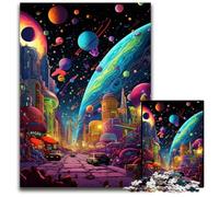 Rompecabezas de 1000 Piezas para Adultos, diseño de Planetas Coloridos, Rompecabezas imposibles, Ideal para Decorar el hogar, Juego de ingenio, 26x38cm/10,23x14,96 Pulgadas.