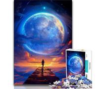 Rompecabezas de 1000 Piezas para Adultos, diseño de Planetas Extraterrestres psicodélicos Diversión Familiar Toda la Familia (tamaño 75x50cm)