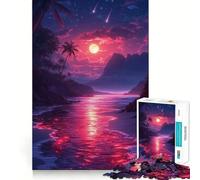 Rompecabezas de 1000 Piezas para Adultos, diseño de Playa Tropical al Atardecer, Juguete Decorativo para Construir, Juego de Paz, Regalo de cumpleaños (38x26cm)