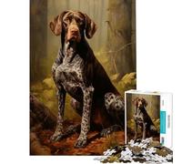 Rompecabezas de 1000 Piezas para Adultos diseño de Pointer Alemán de Pelo Corto Juguetes educativos Juego Familiar dificultad Alta Amigo Invisible (tamaño 38x26cm)