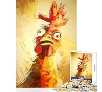 Rompecabezas de 1000 Piezas para Adultos diseño de Pollo Loco decoración de Pared Regalo de cumpleaños Juego práctico Que Mejora el Amor Entre Parejas tamaño 38x26cm