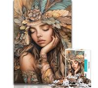 Rompecabezas de 1000 Piezas para Adultos, diseño de Princesa India para Adolescentes, Ideal para Pasar el rato en casa con Piezas de Formas aleatorias Totalmente entrelazadas (tamaño 38x26cm)