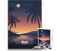 Rompecabezas de 1000 Piezas para Adultos, diseño de Puesta de Sol en Maui, para Disfrutar del Tiempo Libre, con Ajuste preciso, tamaño 38x26cm