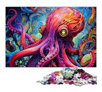 Rompecabezas de 1000 Piezas para Adultos, diseño de Pulpo galáctico de Madera, Rompecabezas de Alta dificultad para Adolescentes, 50x75cm/19,68x29,52 Pulgadas