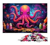 Rompecabezas de 1000 Piezas para Adultos, diseño de Pulpo, Ideal para Halloween, Navidad y cumpleaños, 26x38cm/10,23x14,96 Pulgadas.
