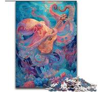 Rompecabezas de 1000 Piezas para Adultos, diseño de Pulpo Tocando la Guitarra, 26x38cm, desafiante Rompecabezas, Actividad Familiar, decoración del hogar, Regalo navideño