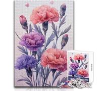 Rompecabezas de 1000 Piezas para Adultos, diseño de Ramo de claveles Pastel, Acogedor y Relajante, Juguete de Alta precisión, Ajuste, tamaño 50x75cm
