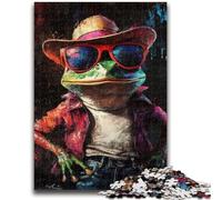 Rompecabezas de 1000 Piezas para Adultos, diseño de Rana viajera, antiestrés con Piezas aleatorias Totalmente entrelazadas, para niños de 14 años y más, 50x75cm