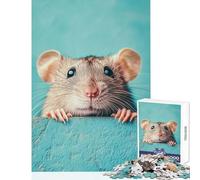 Rompecabezas de 1000 Piezas para Adultos diseño de Rata Adorable Que se asoma por el Borde Juguetes antiestrés Regalos de Amigo Secreto para Juegos educativos Adecuado para decoración de Escritorio