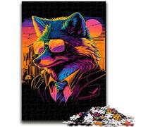 Rompecabezas de 1000 Piezas para Adultos, diseño de Red Fox Hitman Gangster, antiestrés, desafío difícil, Adecuado para decoración de Escritorio, 26x38cm
