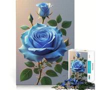 Rompecabezas de 1000 Piezas para Adultos,diseño de Rosa Azul,Ajuste, Juego Mental,Regalo Ideal para Relajarse o divertirse en cumpleaños 38x52cm
