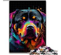Rompecabezas de 1000 Piezas para Adultos,diseño de Rottweiler de Colores,de Madera,para Adolescentes Mayores de 14 años,decoración del hogar,50x75cm,para cumpleaños,Fiestas y Ocasiones Especiales