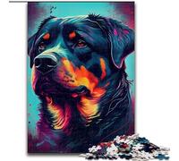Rompecabezas de 1000 Piezas para Adultos, diseño de Rottweiler, de Madera, Ideal para Uso Diario y Ocasiones Especiales 50x75cm Ideal para cumpleaños, Fiestas y Ocasiones Especiales