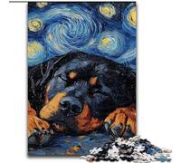 Rompecabezas de 1000 Piezas para Adultos, diseño de Rottweiler Night Sky, de Madera, Año Nuevo, 50x75cm, Ideal para Juegos interactivos Familiares