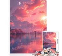 Rompecabezas de 1000 Piezas para Adultos diseño de Sakura Sunset Juguete Educativo Regalo Divertido Juegos educativos para Mejorar el Amor en Pareja tamaño 38x52cm