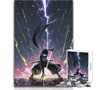 Rompecabezas de 1000 Piezas para Adultos, diseño de samurái con relámpagos, Ideal para Relajarse y Disfrutar del Tiempo Libre, con Ajuste Estable y Corte preciso, tamaño 50x75cm