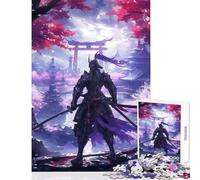 Rompecabezas de 1000 Piezas para Adultos diseño de samuráis Cultura Japonesa Juguetes antiestrés Regalo de cumpleaños Juego Imposible con Piezas de Formas aleatorias Totalmente entrelazadas 38x26cm