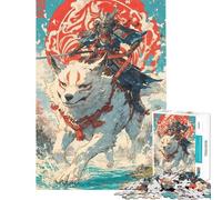 Rompecabezas de 1000 Piezas para Adultos diseño de samuráis del Clan del Lobo Juego de ingenio para Adultos Regalo de cumpleaños Ideal para Toda la Familia (tamaño 38x52cm)