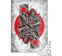 Rompecabezas de 1000 Piezas para Adultos, diseño de samuráis japoneses, Cuadrados y creativos, de Madera, para decoración del hogar (75 x 50 cm).