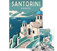 Rompecabezas de 1000 Piezas para Adultos diseño de Santorini Grecia Juegos relajantes para Viajar desafío de Inteligencia Cerebral Juguetes adictivos Regalos de cumpleaños para la diversión Familiar