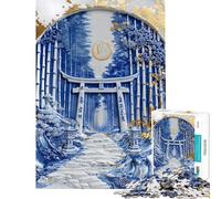 Rompecabezas de 1000 Piezas para Adultos diseño de Santuario Forestal de Porcelana Rompecabezas Divertido para Adultos Juegos Regalos para Mujeres difícil y desafiante (tamaño 38x26cm)