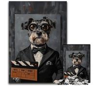 Rompecabezas de 1000 Piezas para Adultos, diseño de Schnauzer Director, Rompecabezas de Madera, cumpleaños, festividades y decoración del hogar, 50x75cm
