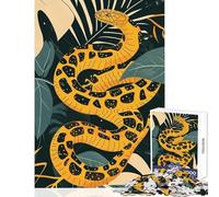Rompecabezas de 1000 Piezas para Adultos diseño de Serpiente Amarilla Entre Hojas Juguetes antiestrés Regalos para Mujeres y Hombres Juego difícil y desafiante tamaño 50x75cm