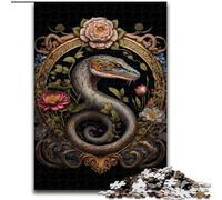 Rompecabezas de 1000 Piezas para Adultos,diseño de Serpiente de Metal de Colores,Hecho de Madera, Padres,Parejas y Amigos a Partir de 14 años,Ideal para Juegos interactivos