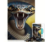 Rompecabezas de 1000 Piezas para Adultos,diseño de Serpiente Negra,decoración Elegante,Juego cognitivo Divertido,Juego de la Paz,Actividad de cumpleaños 38x26cm