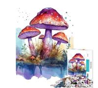 Rompecabezas de 1000 Piezas para Adultos diseño de Setas en Acuarela Juego de ingenio Juguetes educativos Regalo de cumpleaños análisis y lógica (tamaño 75x50cm)