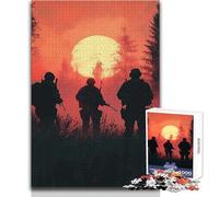 Rompecabezas de 1000 Piezas para Adultos, diseño de Soldados al Atardecer, Tranquilo, Relajante, para Tiempo Libre, con Bordes de precisión Finos, Juguete Artesanal, tamaño 50x75cm