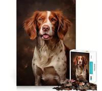Rompecabezas de 1000 Piezas para Adultos,diseño de Spaniel Brittany,Arte de Corte preciso,desafío Mental,Juego Divertido para Pasar el rato,Regalo de cumpleaños (38x52cm)