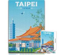 Rompecabezas de 1000 Piezas para Adultos, diseño de Taipéi, Taiwán, con impresión artística, Juego Intelectual, análisis y lógica, Regalo de cumpleaños (50x75cm)