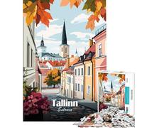 Rompecabezas de 1000 Piezas para Adultos Diseño de Tallin Estonia Juego práctico Juguete Intelectual Obra de Arte Regalo de cumpleaños (tamaño 50x75cm)