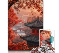 Rompecabezas de 1000 Piezas para Adultos, diseño de templos japoneses, Ideal para familias, Ideal como Juguete de Bricolaje para Decorar la Pared del hogar (tamaño 38x26cm)