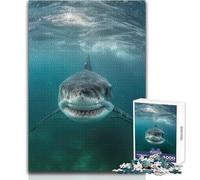 Rompecabezas de 1000 Piezas para Adultos, diseño de tiburón Blanco, Relajante, Tranquilo, para Interiores, Divertido, con Corte preciso, tamaño 38x52cm