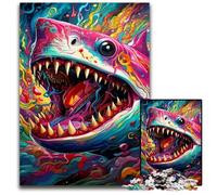 Rompecabezas de 1000 Piezas para Adultos, diseño de tiburón, Rompecabezas Imposible, Ideal para Decorar el hogar, Juego de ingenio, 50x75cm/19,68x29,52 Pulgadas.