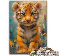 Rompecabezas de 1000 Piezas para Adultos, diseño de Tigre bebé Sonriente, Toda la Familia (50x75cm)