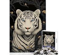 Rompecabezas de 1000 Piezas para Adultos diseño de Tigre Blanco decoración de Pared Obra de Arte Regalo Juego práctico Mejora el Amor Entre Parejas tamaño 38x52cm