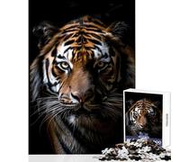 Rompecabezas de 1000 Piezas para Adultos diseño de Tigre en Primer Plano Foto Juguete para decoración de Pared Obra de Arte Regalo Juego práctico Que Mejora el Amor Entre Parejas tamaño 38x52cm